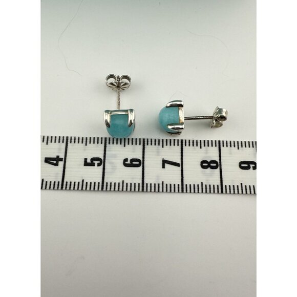 RARE Tiffany & Co. Amazonite Paloma Picasso Sugar Stack Earrings Silver - Picture 7 of 7